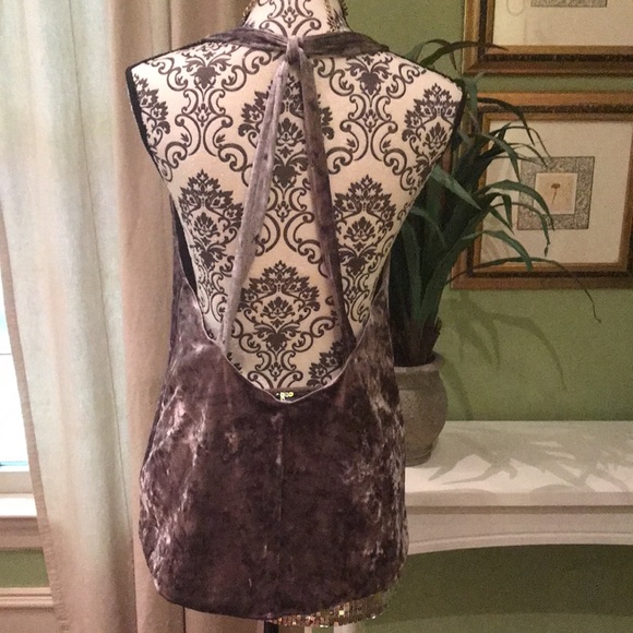 Gorgeous grey crushed velvet halter - Picture 3 of 5